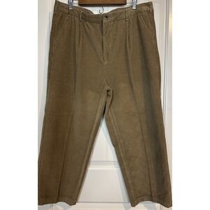 John Blair Corduroy Pants Mens 40 Short Straight Trousers Retro pleated